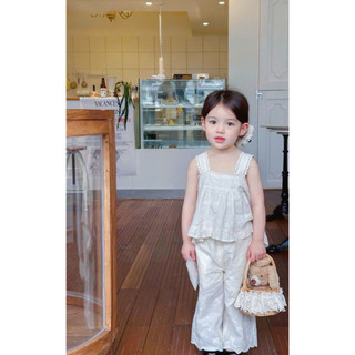 [B&G] Sét bộ thêu cao cấp quần dài dễ thương cá tính cho bé gái từ 10-40kg(1-10 tuổi)