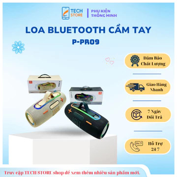 Loa Bluetooth P-Pro9, Loa Bluetooth Có Đèn Led, Loa Bluetooth Âm Thanh Sống Động, Bass Căng Đét