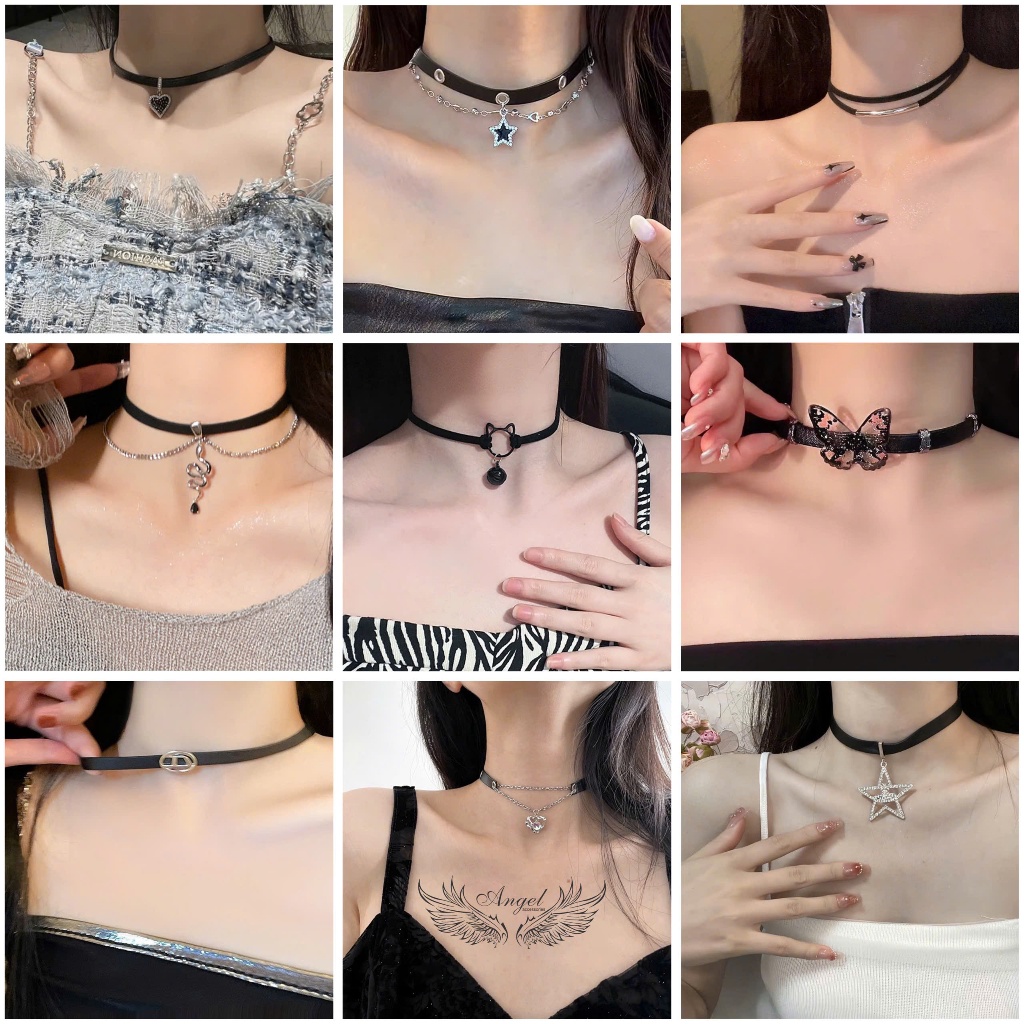 Choker vòng cổ ôm sát dây chuyền ngắn phong cách Y2K ngọt ngào mát mẻ phụ kiện trang sức nữ