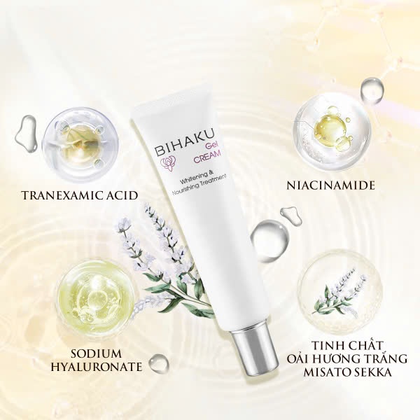 Kem dưỡng trắng da mờ nám Bihaku Gel Cream Niacinamide 10% và Tranexamic Acid 3% 30g