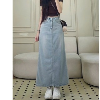 Chân váy jeans dáng dài đuôi cá xẻ sau 247store