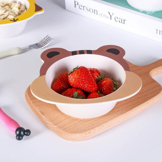 Bát Bột Phíp Ăn Dặm Hình Thú Trẻ Em Ngộ Nghĩnh Cam Homeware