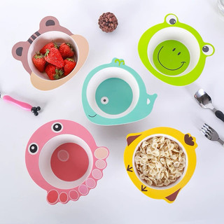 Bát Bột Phíp Ăn Dặm Hình Thú Trẻ Em Ngộ Nghĩnh Cam Homeware