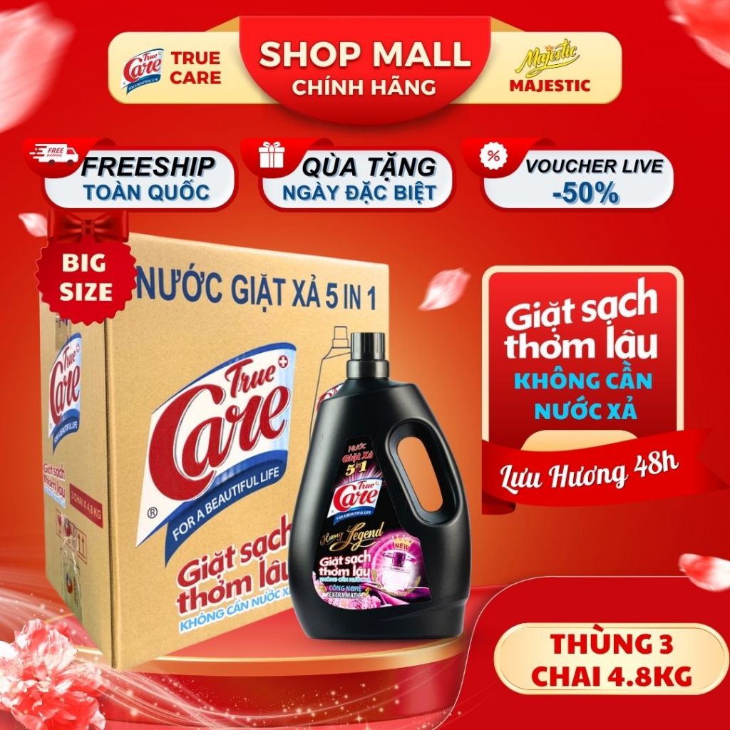 Thùng Nước Giặt Xả True Care 5in1 Hương Legend (2.4Kg - 4.8Kg)