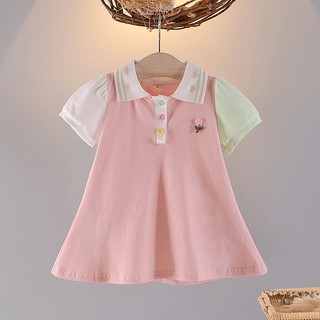 Váy polo bé gái dáng chữa A ngắn tay cao cấp 7-12kg thời trang bé gái phong cách Hàn D1103