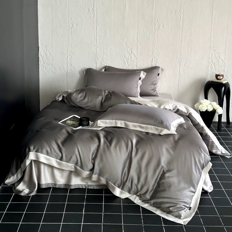 (TỔNG HỢP 11)Set Chăn Ga Gối  Tencel Cao Cấp Mềm Mại Tone Màu Trơn Sang Trọng Đường May Tinh Tế  - MemMinbedding Luxury