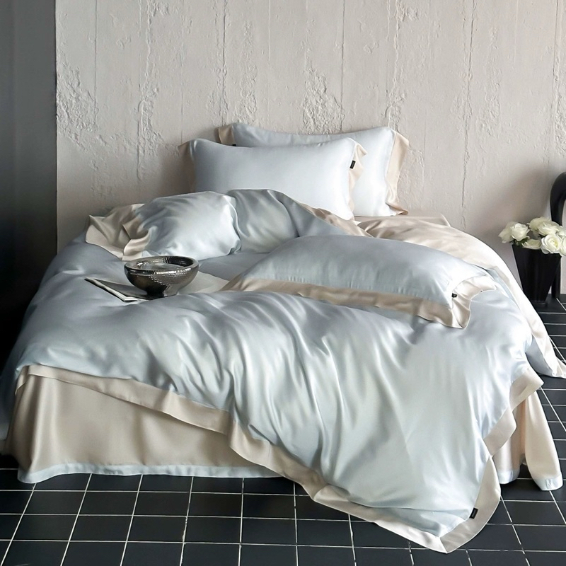 (TỔNG HỢP 11)Set Chăn Ga Gối  Tencel Cao Cấp Mềm Mại Tone Màu Trơn Sang Trọng Đường May Tinh Tế  - MemMinbedding Luxury