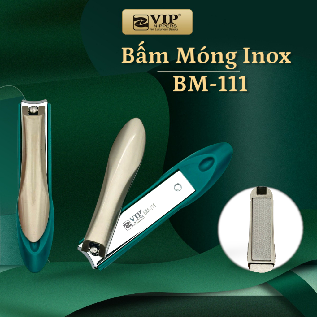 Bấm Móng Inox BM-111 (Chống Văng Móng + Dũa Móng)