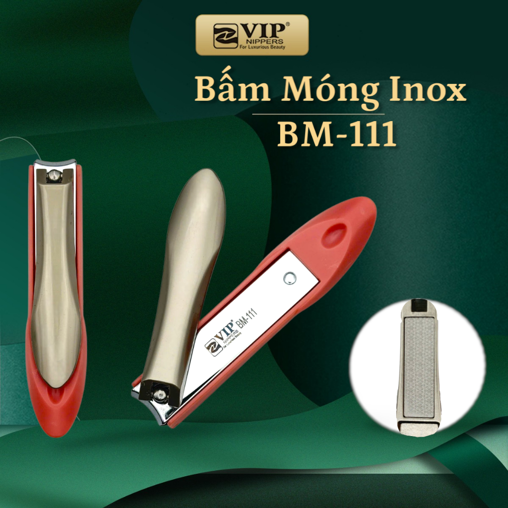 Bấm Móng Inox BM-111 (Chống Văng Móng + Dũa Móng)