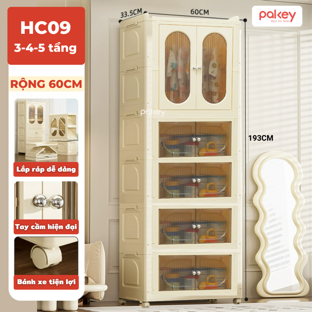 [HỎA TỐC] Tủ Đựng Đồ Nhiều Ngăn Cho Bé, Tủ Gấp Gọn Kính Trong 4 5 6 Tầng Tiện Lợi Chất Liệu Nhựa Nguyên Sinh An Toàn
