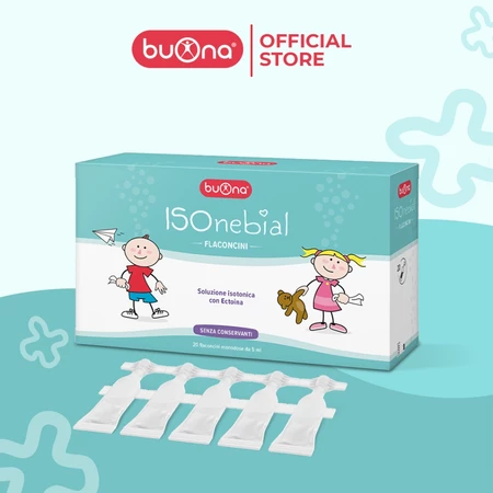 Buona IsoNebial/ Buona Nebianax Iso - Dung Dịch Rửa Mũi Cho Bé Chứa Ectoin - Hộp 20 ống 5ml