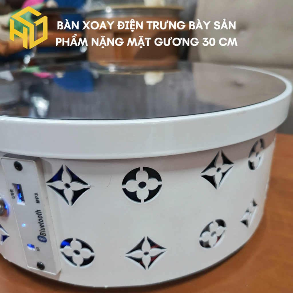 Bàn Xoay, Đế Xoay Trưng Bày Sản Phẩm nặng 100 kg Size 30cm Dùng Livestream, chụp hình