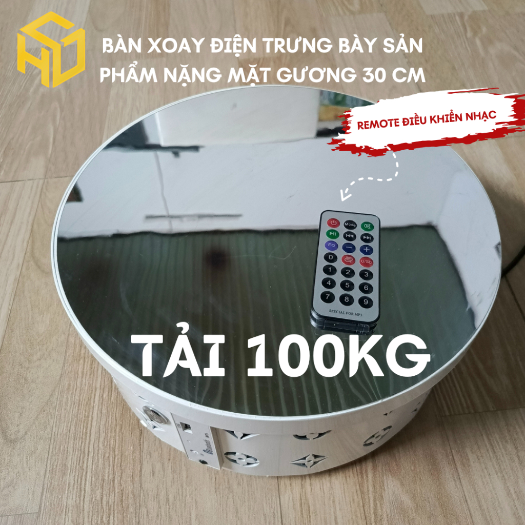 Bàn Xoay, Đế Xoay Trưng Bày Sản Phẩm nặng 100 kg Size 30cm Dùng Livestream, chụp hình