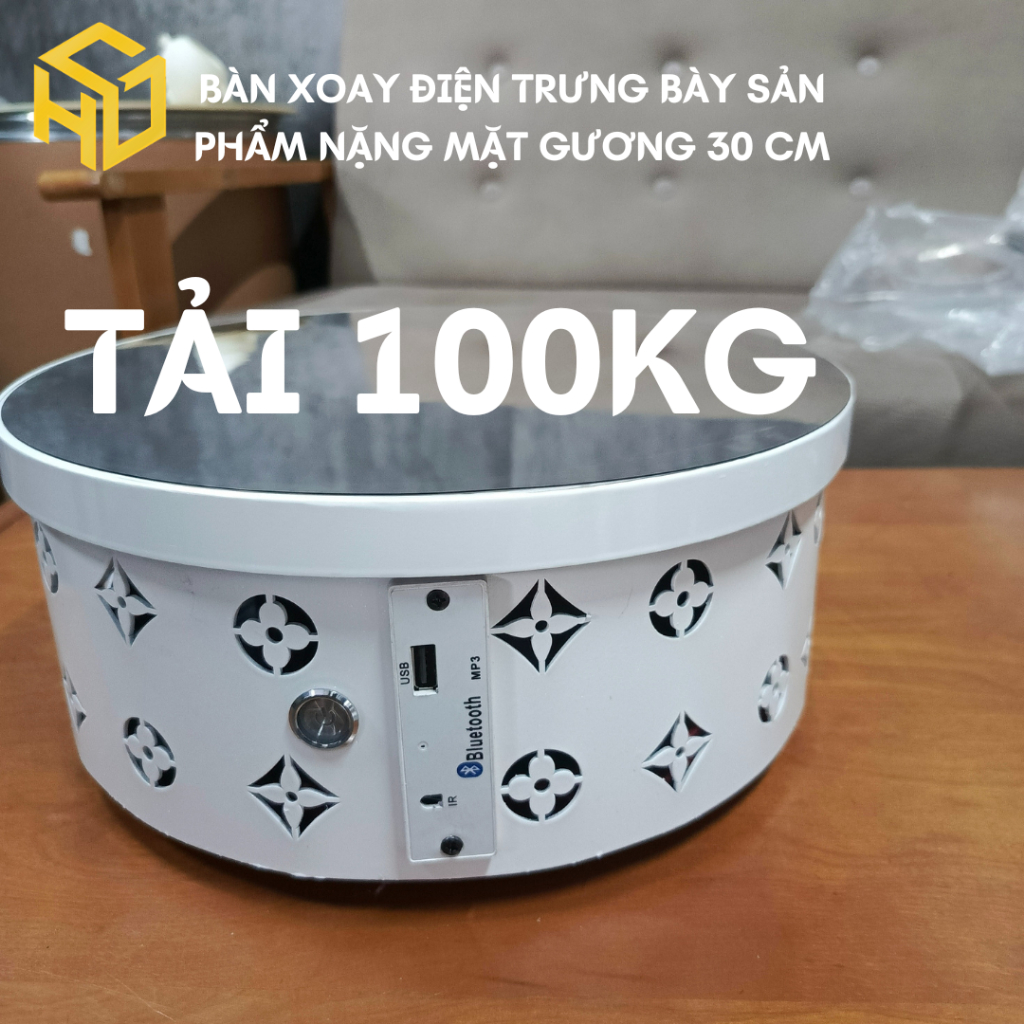 Bàn Xoay, Đế Xoay Trưng Bày Sản Phẩm nặng 100 kg Size 30cm Dùng Livestream, chụp hình