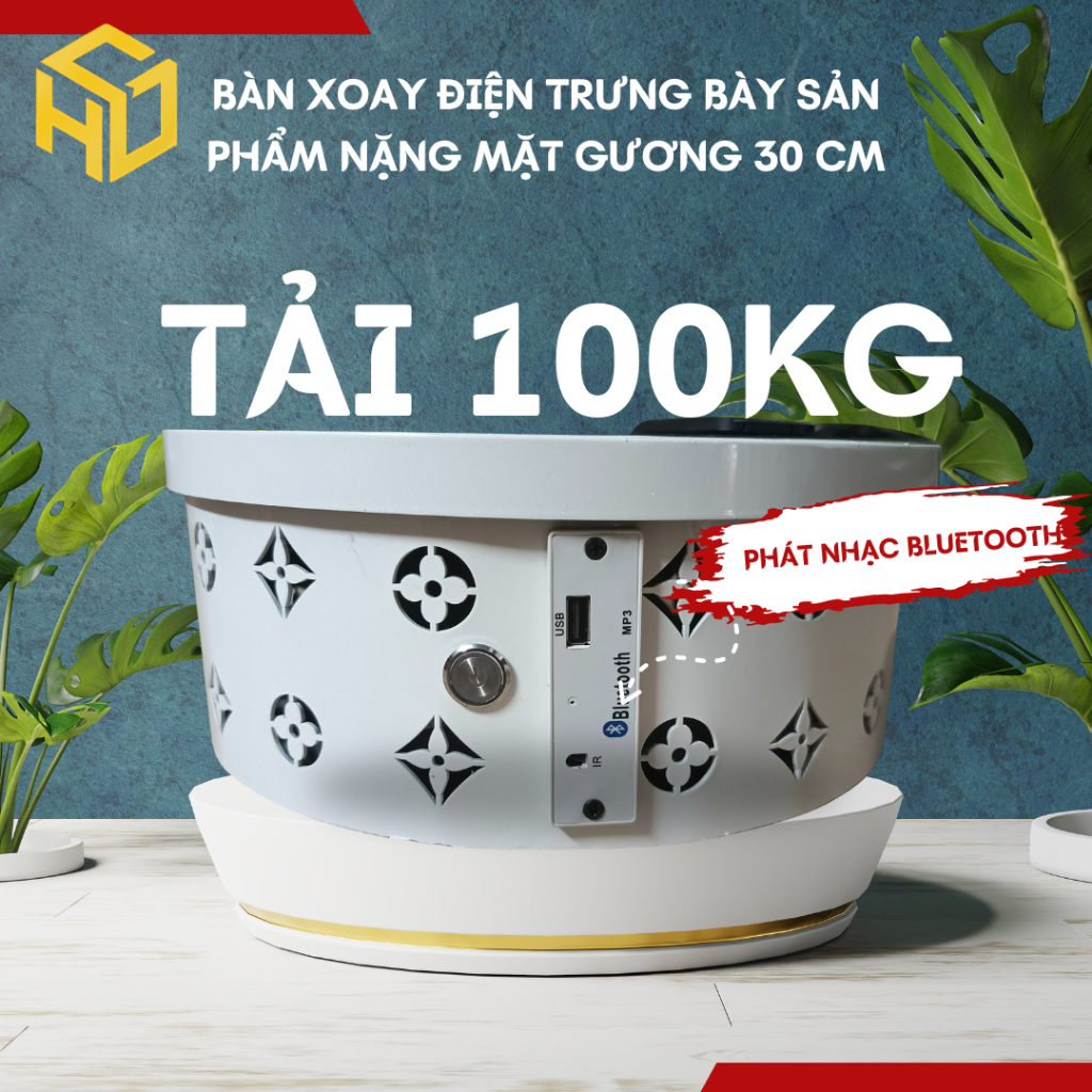 Bàn Xoay, Đế Xoay Trưng Bày Sản Phẩm nặng 100 kg Size 30cm Dùng Livestream, chụp hình