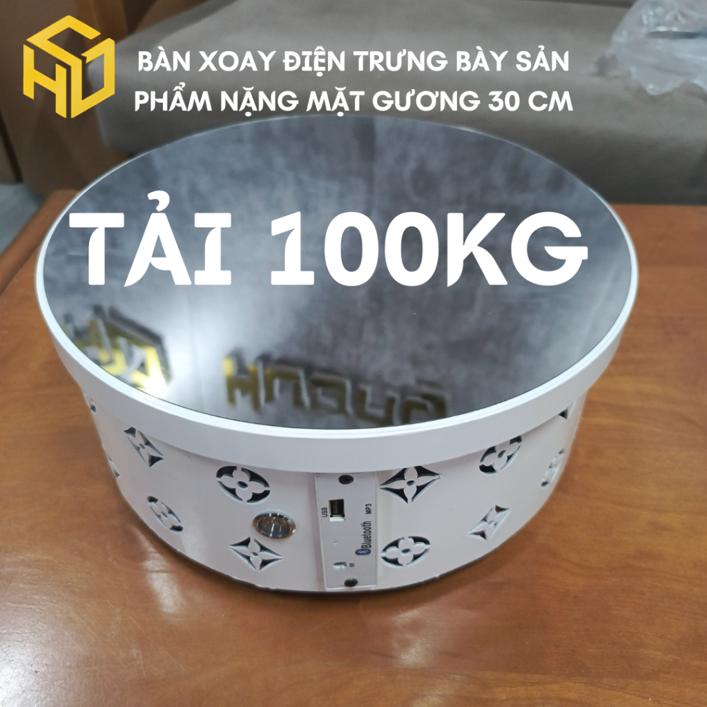 Bàn Xoay, Đế Xoay Trưng Bày Sản Phẩm nặng 100 kg Size 30cm Dùng Livestream, chụp hình