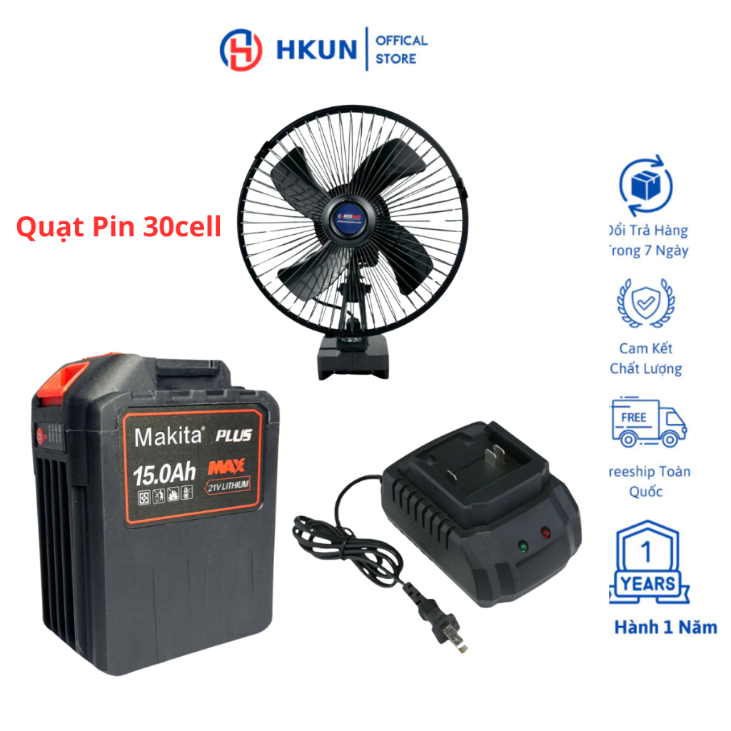 Combo Quạt Pin 30cell, Quạt pin 8 inch 2 lấc chỉnh gió, có lấc quay đảo chiều sử dụng chân pin phổ thông 4cm