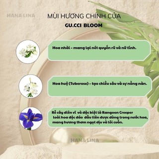 Nước hoa GU.CCC BLOOM hana lina (chai chiết 10ml) – Hương hoa tinh khiết, cuốn hút mọi ánh nhìn lưu hương lâu 24h