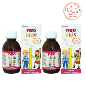 Combo 2 hộp Neo Kids Growth, Bổ sung 18 Vitamin và khoáng chất, hỗ trợ bé biếng ăn chai 150ml