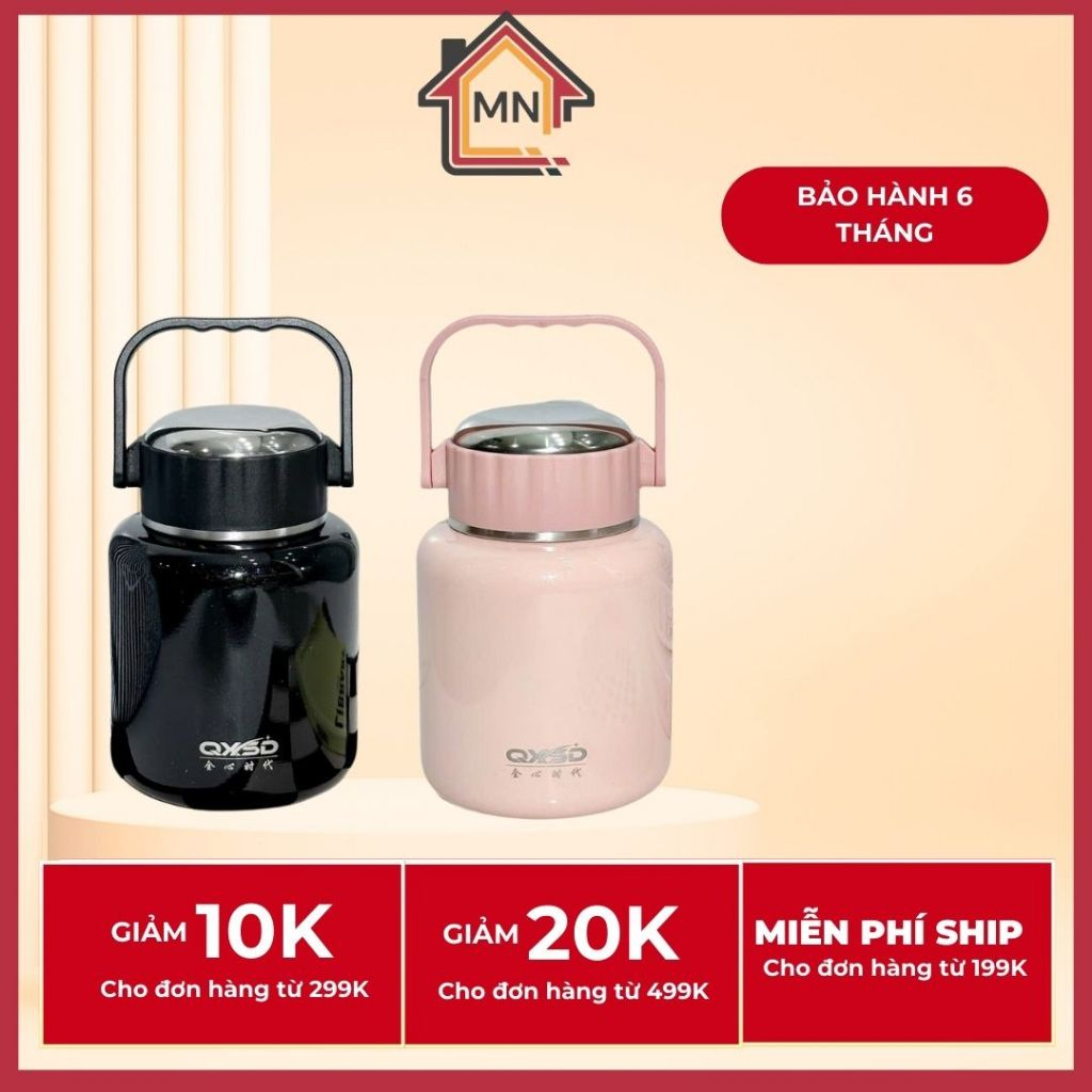 Bình nước giữ nhiệt ,bình ủ cháo cách nhiệt có tay cầm tiện lợi dung tích 900ml/1100ml