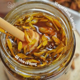 Hoa Đu Đủ Đực Ngâm Mật Ong Hoa Nhãn OCOP 4 Sao Lạc Yên Foods, hoa đu đủ đực sấy tươi thiên nhiên