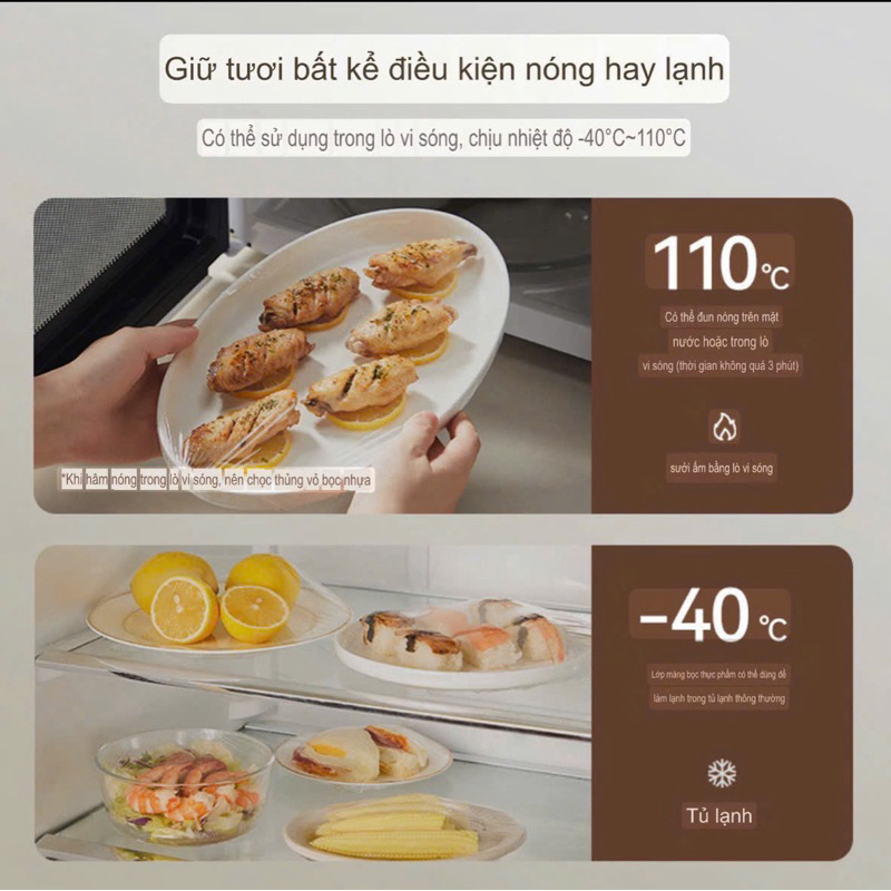 Túi 300 màng bọc thực phẩm siêu dai có chỗ treo tiện lợi