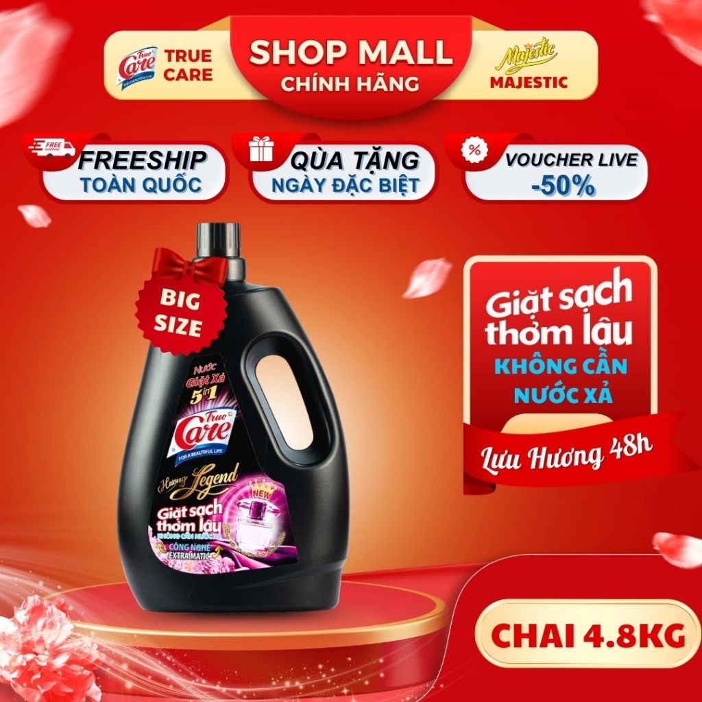 Chai Nước Giặt Xả True Care 5in1 Hương Legend (2.4Kg - 4.8Kg)