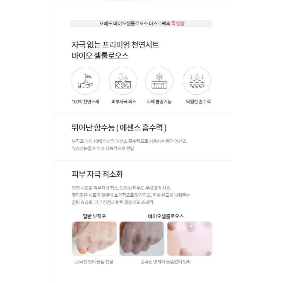 Mặt nạ sinh học OBED Bio cellulose 100% từ những sợi xơ sinh học dưỡng trắng da