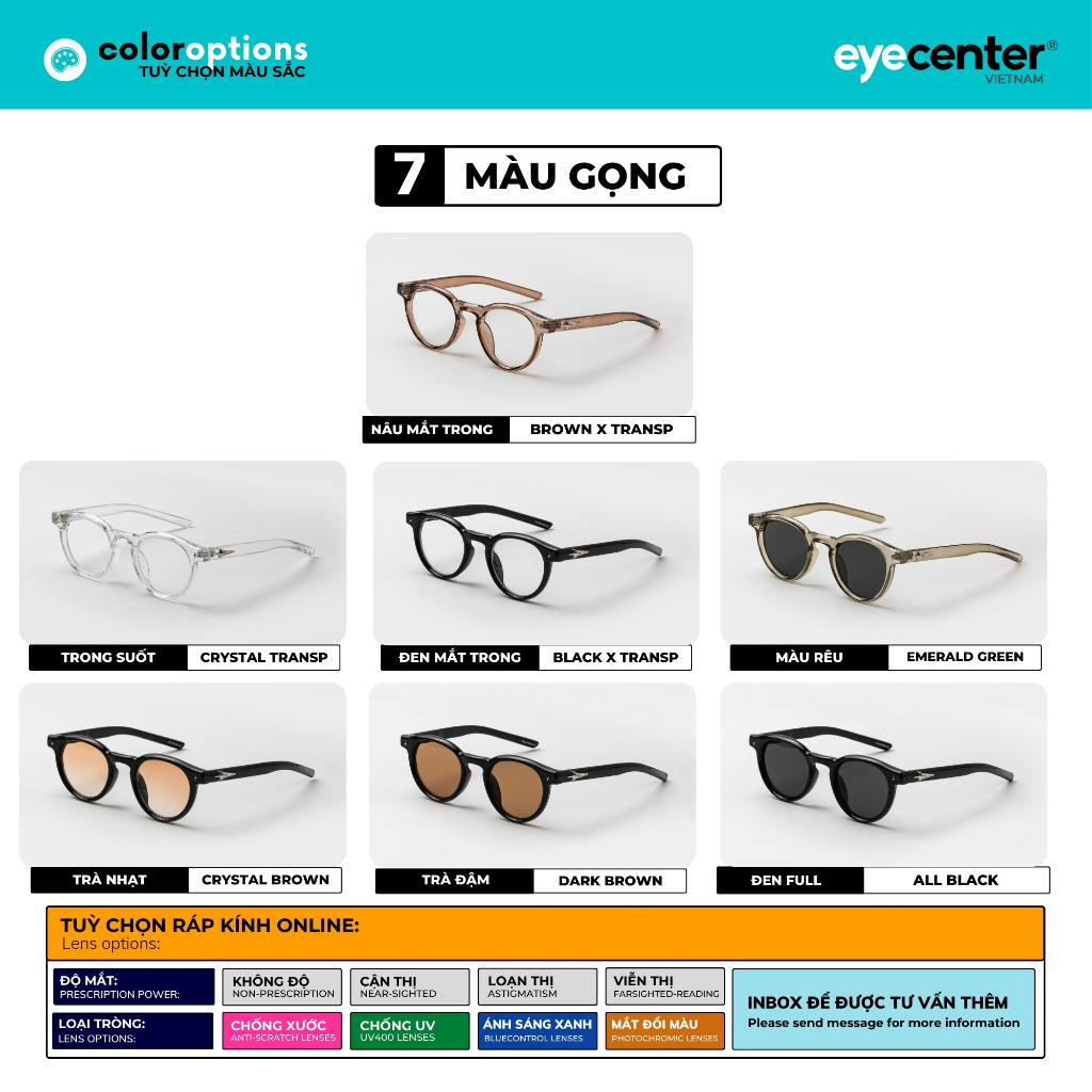Ảnh Kính mát nam nữ chính hãng nhiều màu EYECENTER S83S nhựa dẻo siêu nhẹ nhiều màu nhập khẩu by Eye Center Vietnam 1