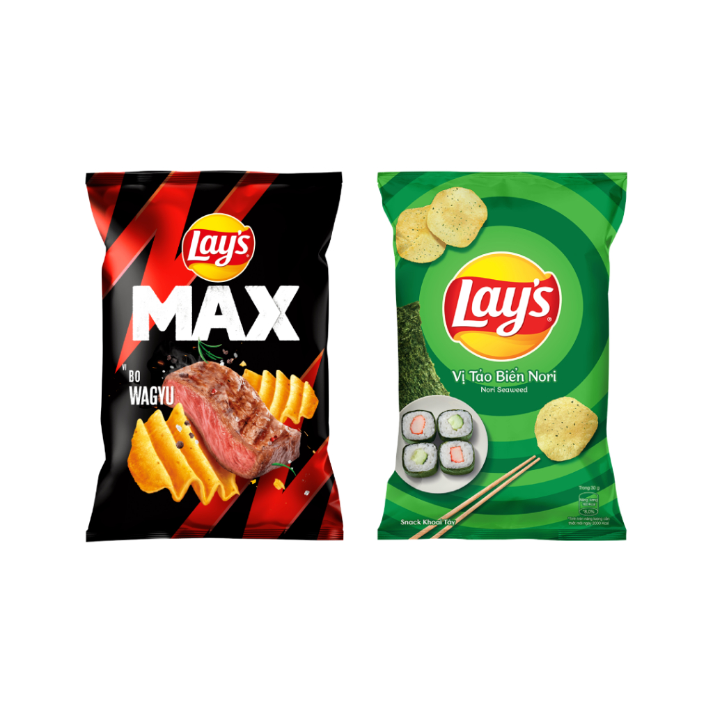 Ảnh Combo 2 Gói Snack Lay’s Partypack - Lay’s Khoai Tây vị Tảo Biển 90g và Lay’s Max vị Bò Wagyu 75g 1