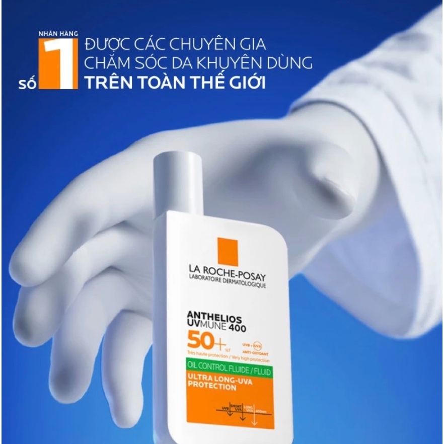 [Hàng Chính Hãng][Tặng Mặt Nạ] Sữa chống nắng dành cho da dầu mụn La Roche-Posay Anthelios UV400 Oil Control Fluid 50ml