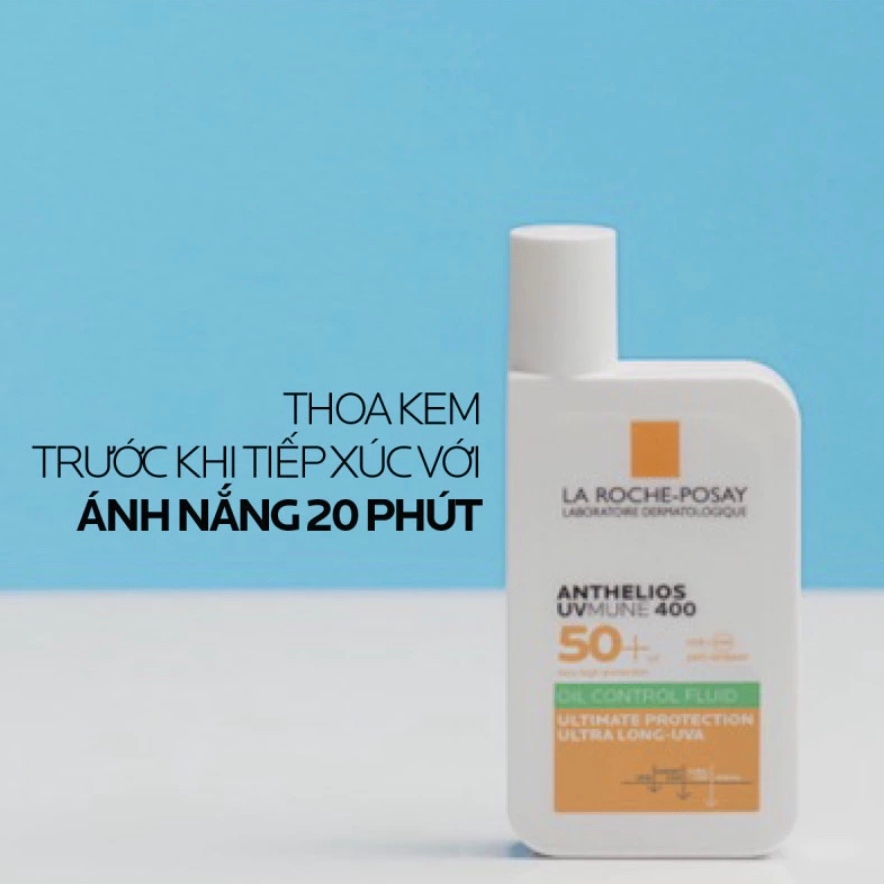 [Hàng Chính Hãng][Tặng Mặt Nạ] Sữa chống nắng dành cho da dầu mụn La Roche-Posay Anthelios UV400 Oil Control Fluid 50ml