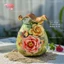 Bình Hoa Đắp Nổi Gốm Sứ Bát Tràng Màu Xanh Bơ Cốm - Lọ Hoa Decor Trang Trí Phòng Khách Đẹp
