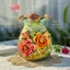 Bình Hoa Đắp Nổi Gốm Sứ Bát Tràng Màu Xanh Bơ Cốm - Lọ Hoa Decor Trang Trí Phòng Khách Đẹp