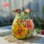 Bình Hoa Đắp Nổi Gốm Sứ Bát Tràng Màu Xanh Bơ Cốm - Lọ Hoa Decor Trang Trí Phòng Khách Đẹp