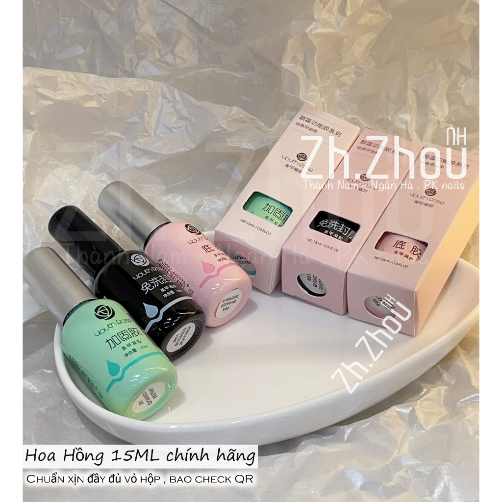 BASE , TOP , CỨNG MÓNG 20ML  Hoa Hồng, base top hoa hồng 20ml ( Sơn Bóng , Sơn Lót , Sơn Gia Cường )