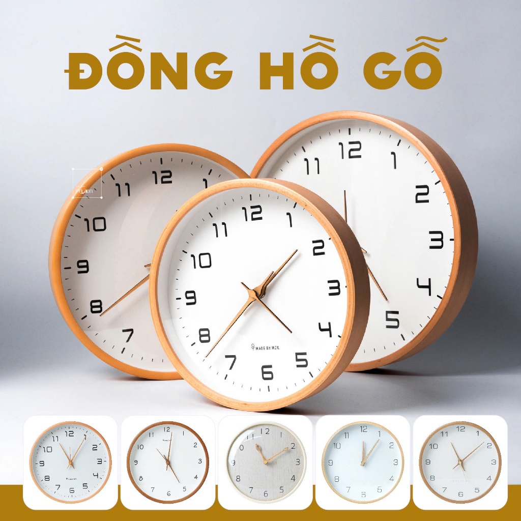 Đồng Hồ Treo Tường Gỗ Phong Cách Bắc Âu Đơn Giản Sang Trọng