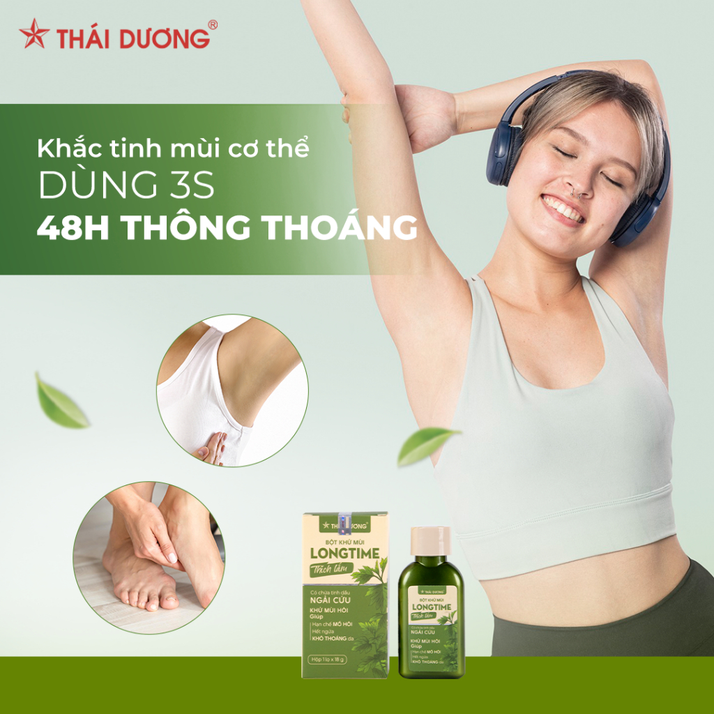 Ảnh Bột Khử Mùi Longtime Ngăn Hôi Nách, Hôi Chân, Khô Thoáng - Sao Thái Dương 3
