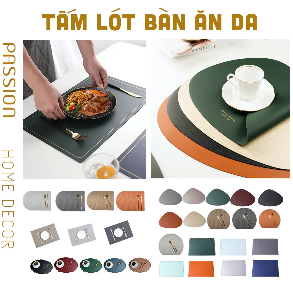 Tấm Lót Bàn Ăn Bằng Da Chống Thấm Nước