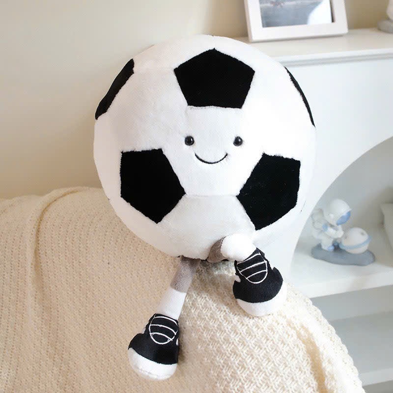 Gấu Bông Hình Quả Bóng Đá, Bóng Rổ, Bóng Bi-a – Gấu Bông Tròn Cute, Mềm Mịn, Ôm Ngủ Cực Phê