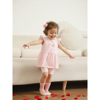NGỌC BẢO AN (9M-7Y) Bộ quần áo lửng bé gái chất vải 100% cotton thoáng mát, co giãn tốt cho bé.