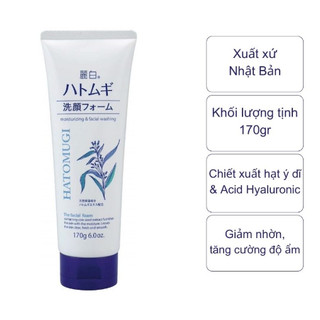 Sữa rửa mặt Ý Dĩ Hatomugi dưỡng ẩm, trắng da Moisturizing & Facial Washing 170g - CÔ THƯ MARKET