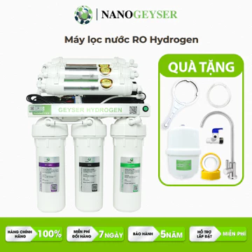 Máy lọc nước Ro Hydrogen Nano Geyser 8 cấp, bổ sung khoáng chất ion kiềm, lọc xử lý cặn canxi
