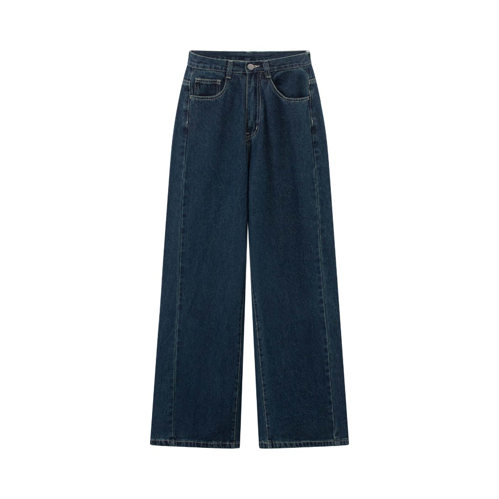 Ảnh Quần Jeans Nữ BOO Dáng Wide-leg Thêu Logo Essential 4