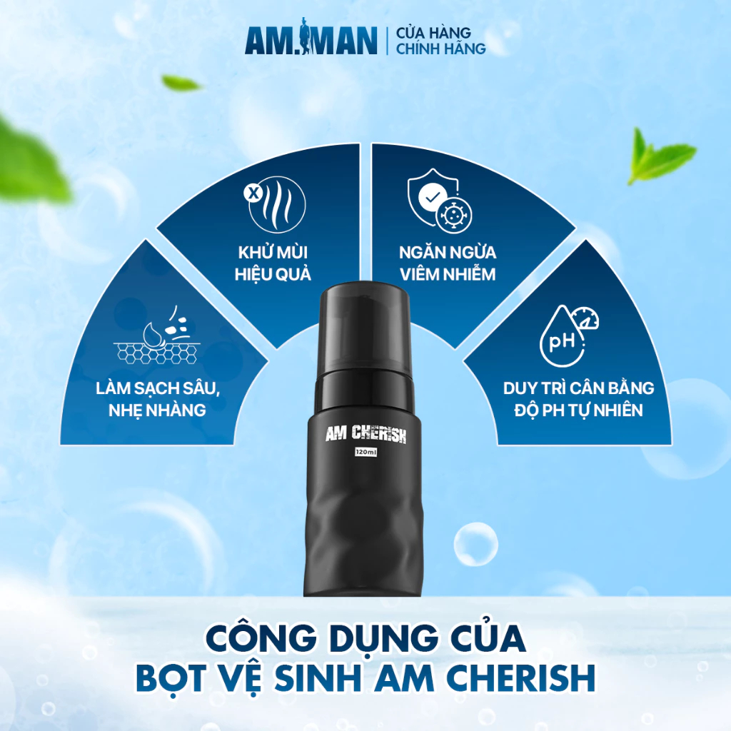Bọt Vệ Sinh Nam Giới AM MAN 120ml Tinh Chất Tự Nhiên,Hương Nước Hoa Cao Cấp Kháng Khuẩn Khử Mùi Hôi,Ngăn Ngừa Viêm Nhiễm