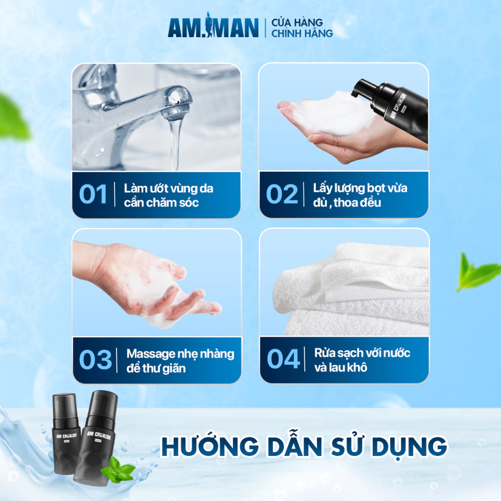 Bọt Vệ Sinh Nam Giới AM MAN 120ml Tinh Chất Tự Nhiên,Hương Nước Hoa Cao Cấp Kháng Khuẩn Khử Mùi Hôi,Ngăn Ngừa Viêm Nhiễm