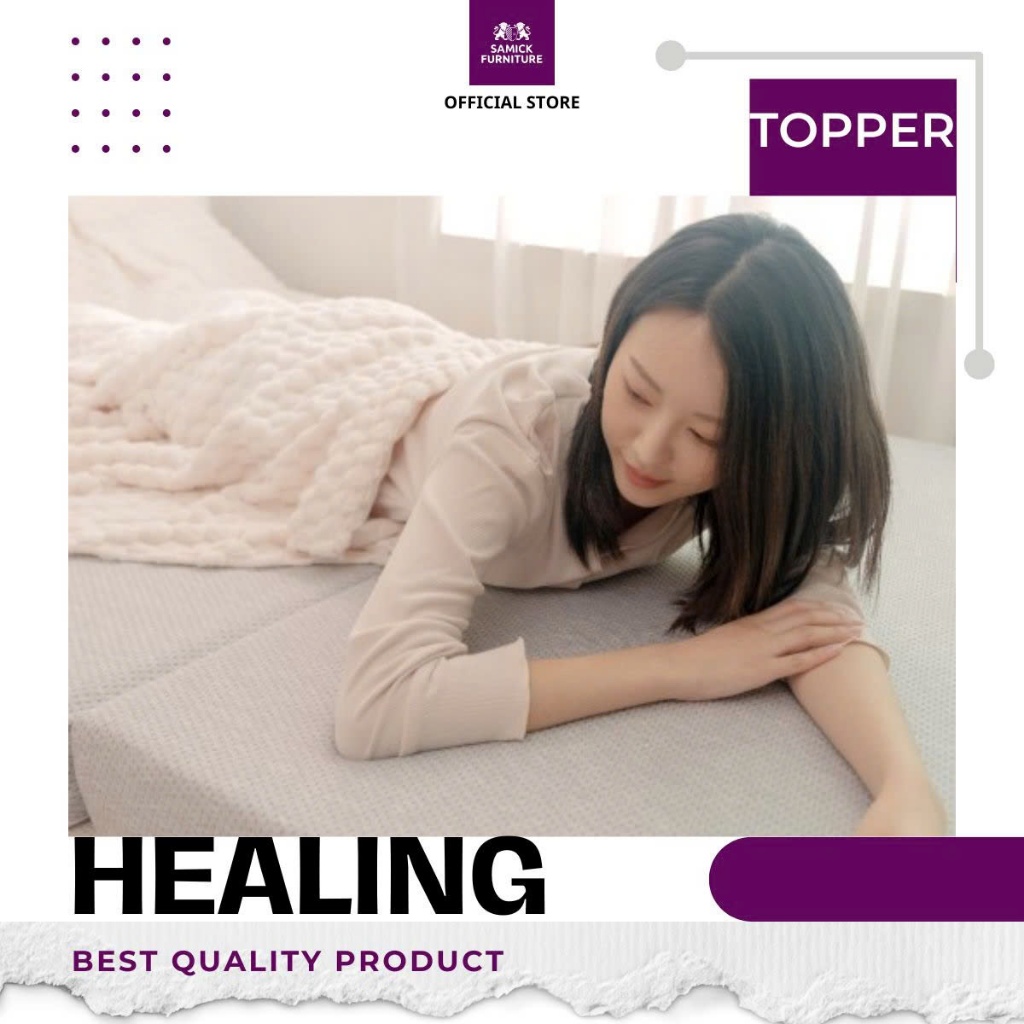 Ảnh Nệm gấp 3 cao cấp SAMICK HEALING Hàn Quốc Màu Xám - Nệm ngủ trải sàn 30D 2