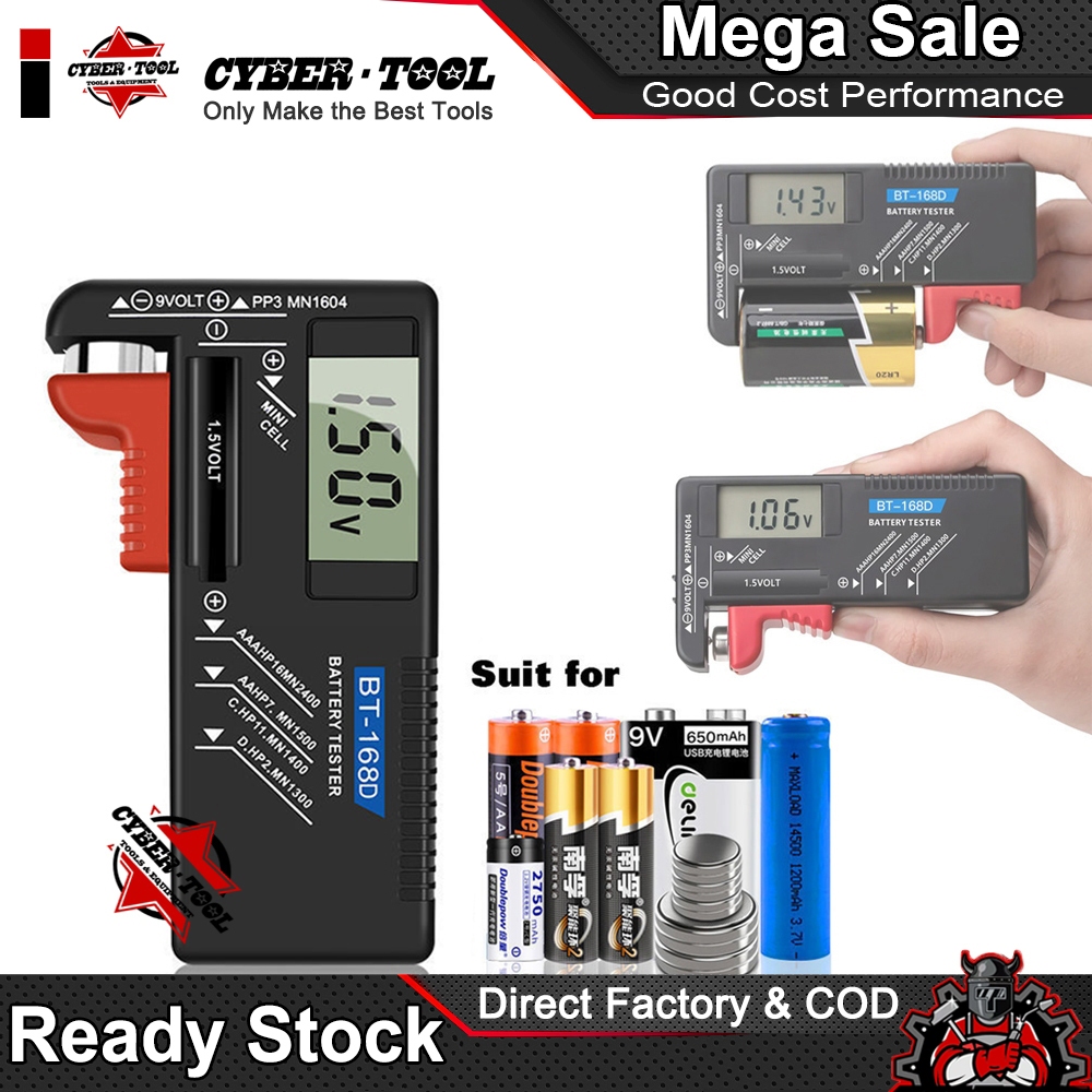 4X Tester Batteria BT-168D Tester Batteria Digitale Tester Capacità