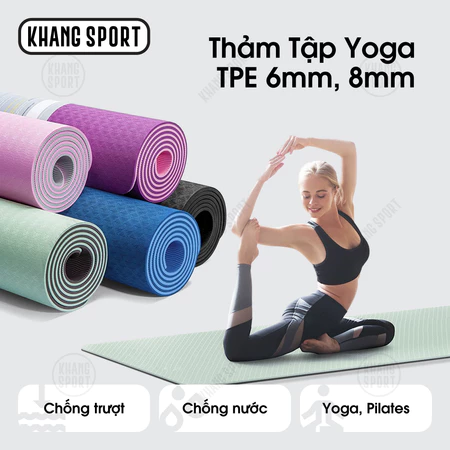 Thảm Tập Yoga - Thảm Tập Gym TPE Siêu Bền 6mm Hàng Cao Cấp - ThamTPE