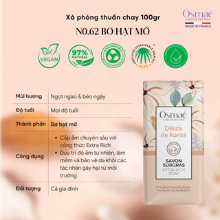 Xà phòng thuần chay Osmaé nhập khẩu Pháp 100gr
